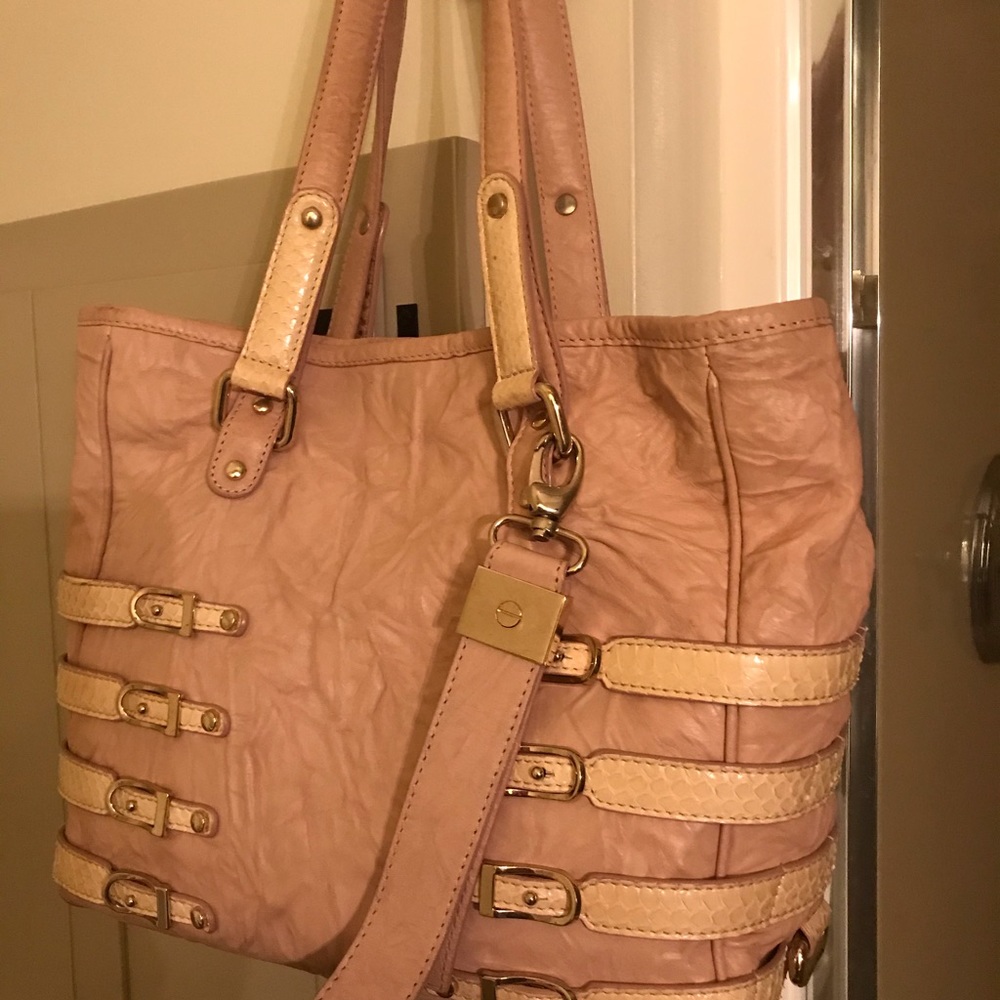 Jimmy Choo palest pink leather bag